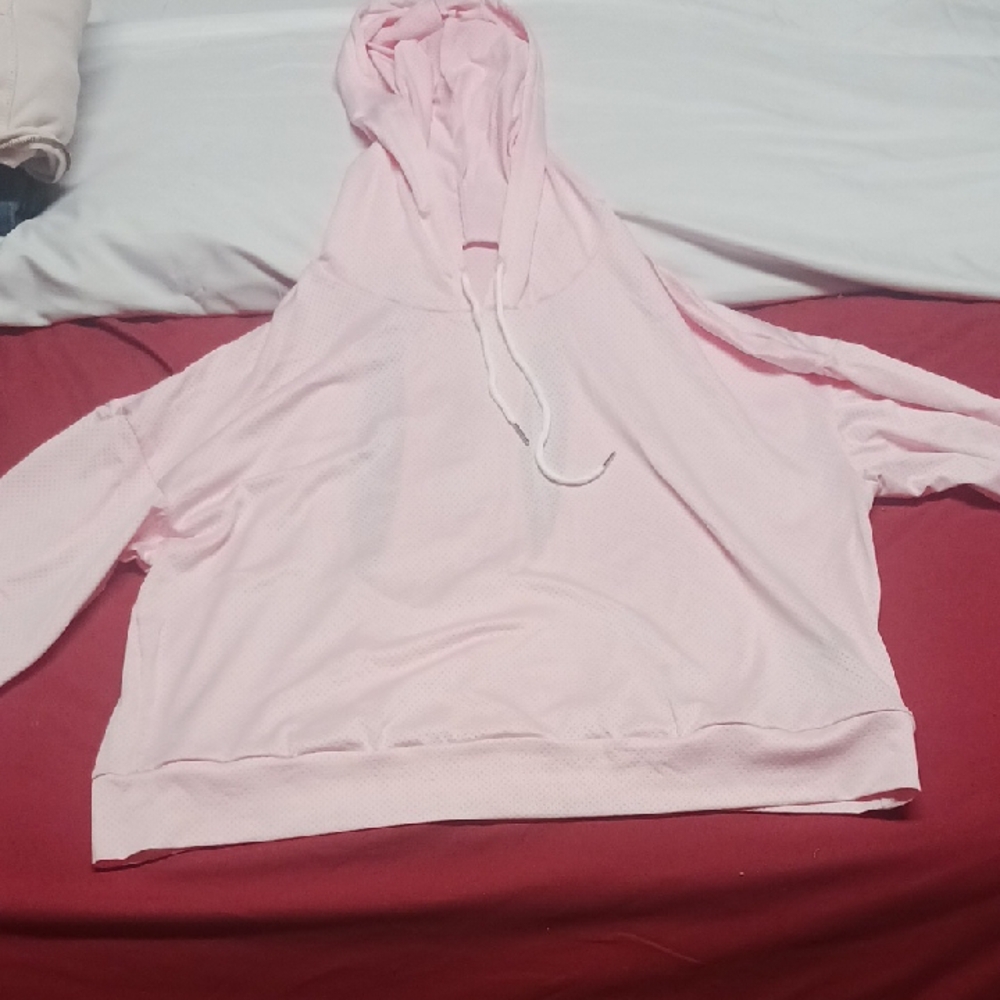 SHEIN Light Pink Women's Hoodie With Open Back